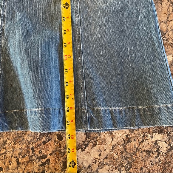 Eddie Bauer Y2K 90s Short Denim Skirt 10 Cotton Blue Jean Casual Preppy A-line - Picture 13 of 13